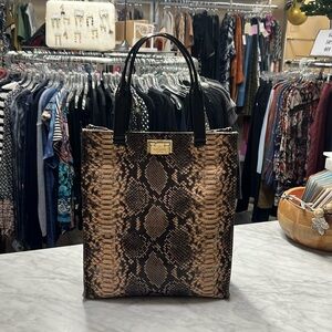 Kate Spade Millenium Park Pacey Python Tote Handbag Brown and Black